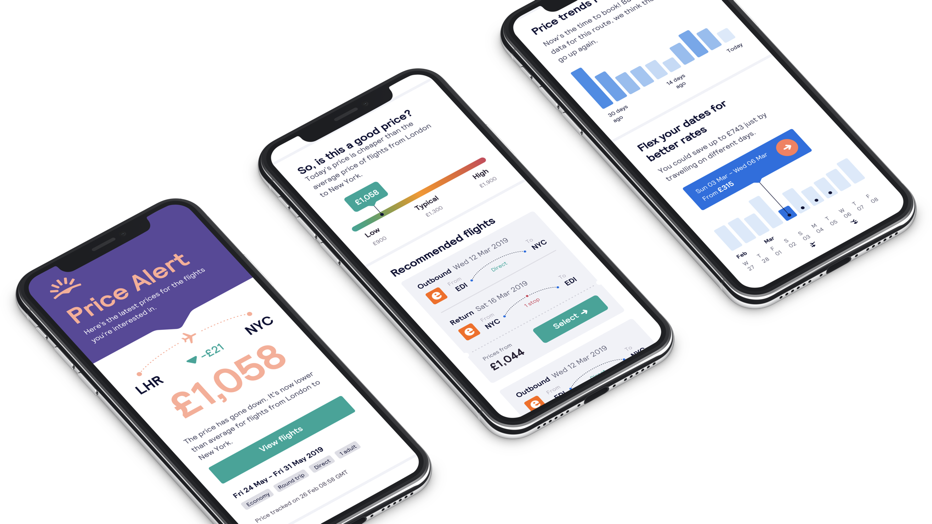 Skyscanner product screens