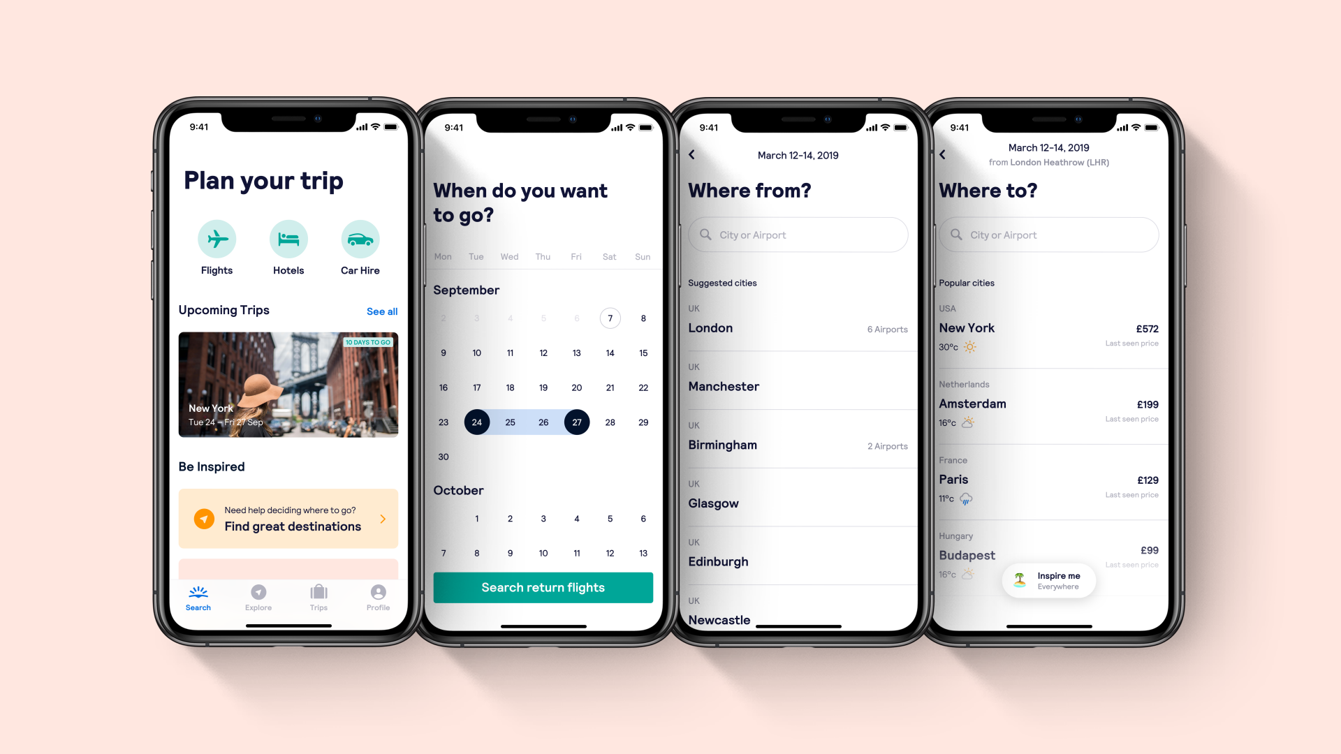 Skyscanner product screens